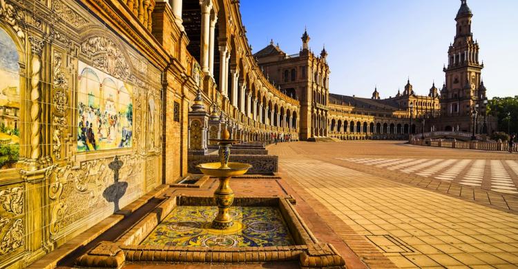 Plaza España al atardecer