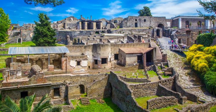 Vista panorámica de la antigua Pompeya