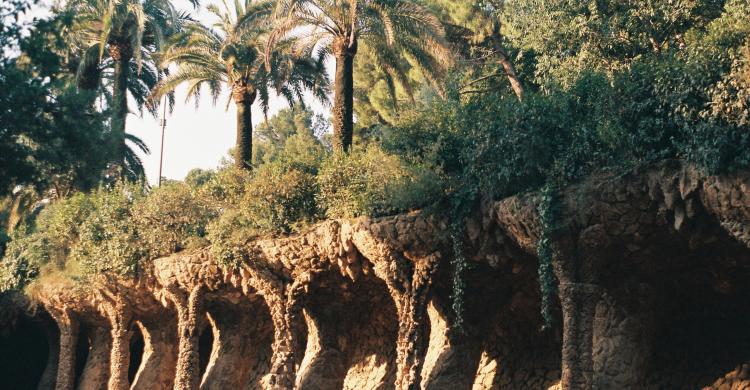 El pórtico de la lavandería, una de las zonas del Parque Güell