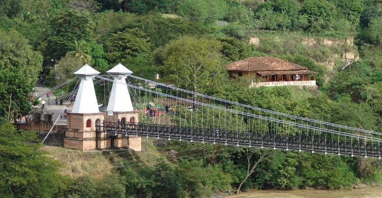 Puente de Occidente, hecho de guadua