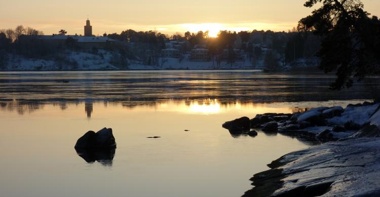 Puesta de sol en Vaxholm