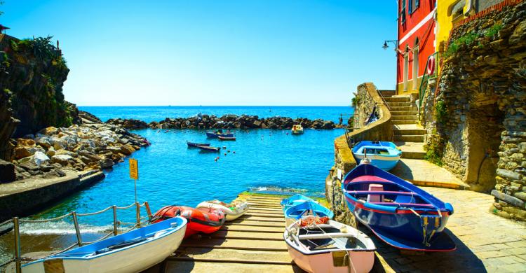 Pequeño puerto en Riomaggiore