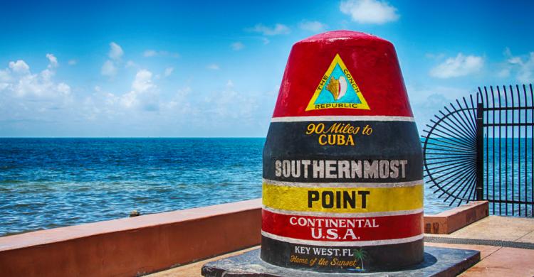 El punto más meridional de Estados Unidos, en Key West