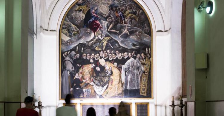 "El entierro del conde de Orgaz" pintura original de El Greco, en la iglesia de Santo Tomé
