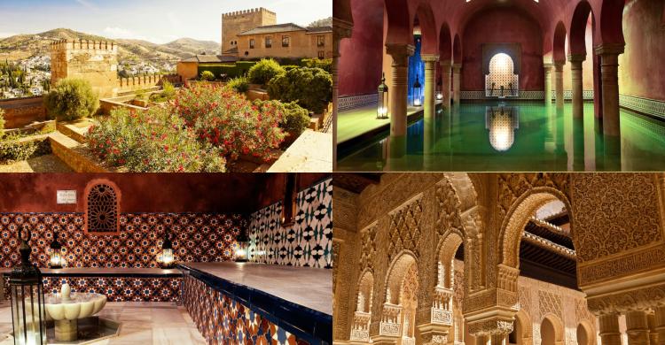 Combinado de visita guiada a la Alhambra y baños árabes