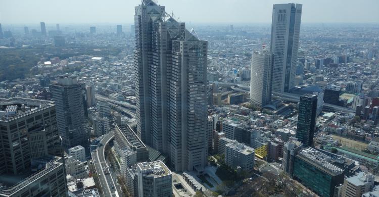 Vistas desde lo más alto del edificio gubernamental de Tokio
