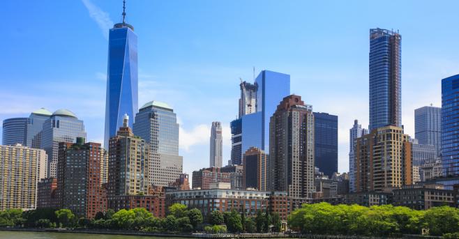 Vistas de Manhattan desde el río Hudson