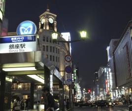 Barrio Ginza por la noche