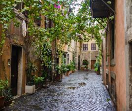 Las calles de Trastevere, barrio típico de Roma