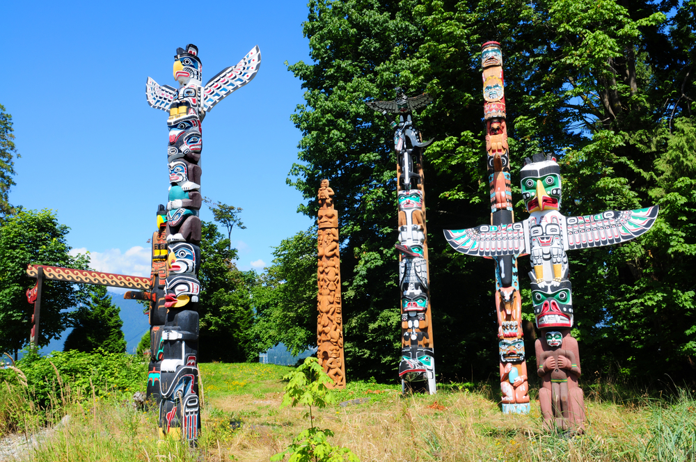 Tótems en el Stanley Park de Vancouver