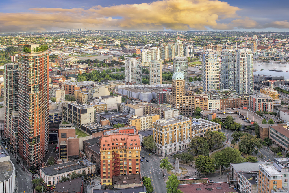 Vistas áreas del Downtown de Vancouver